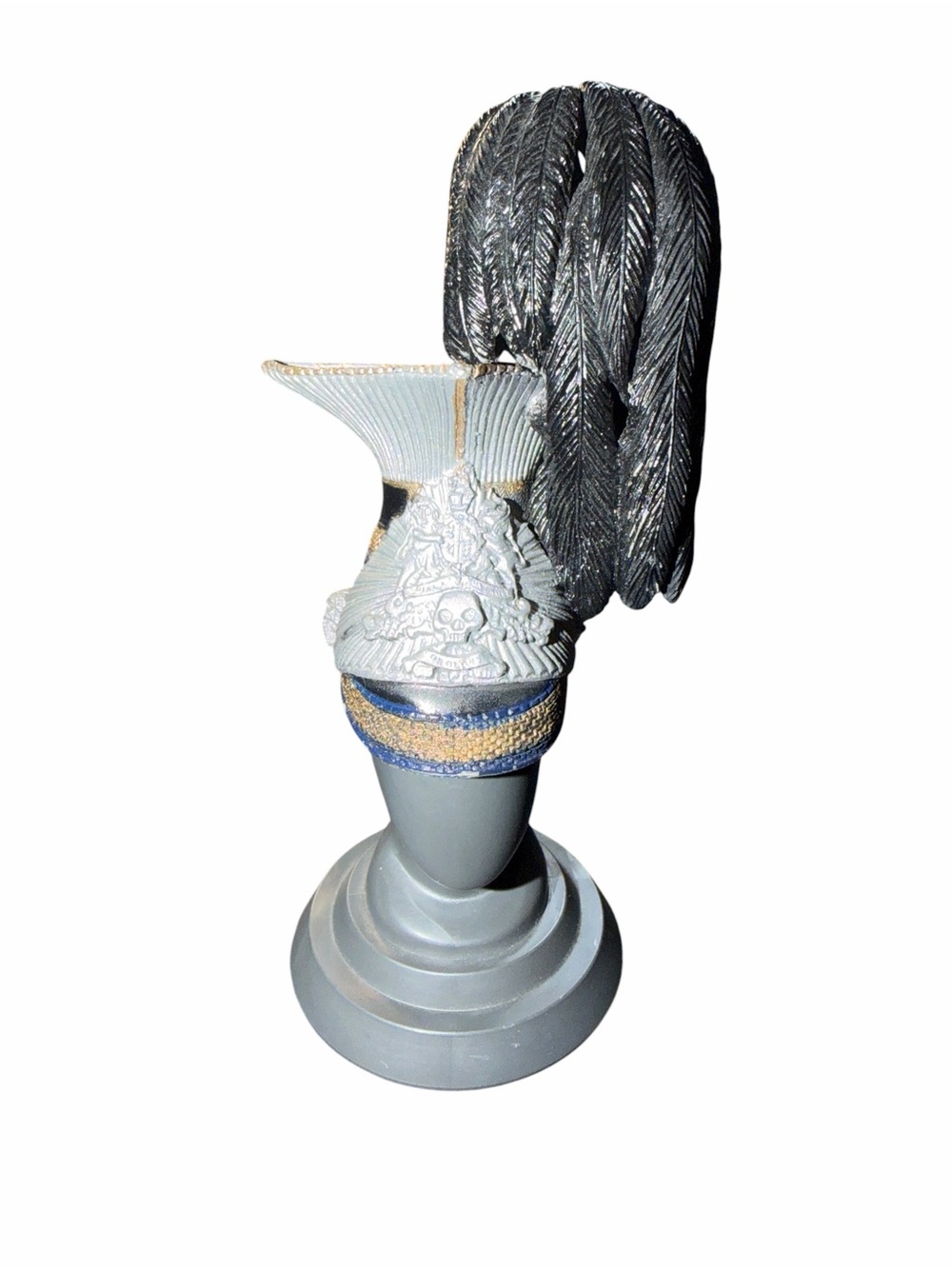 1:8 scale Decorative Grey Helmet with Black Plume
